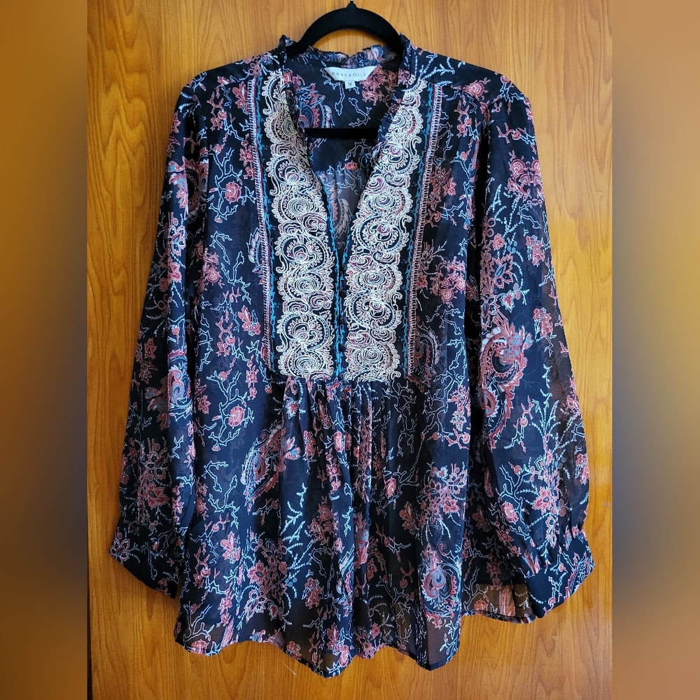 Annie Embroidered Sheer Top